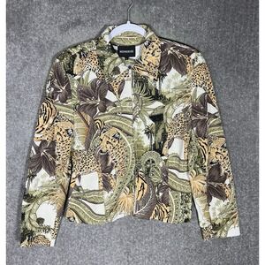 Vintage Mesmerize Front‎ Zip Jacket Womens Size Medium Safari Sparkle Detail USA